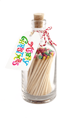 Archivist Luxury Glass Bottle Matches - Colourful Merry Christmas