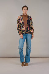 One Hundred Stars - Dahlia Black Crepe Kimono
