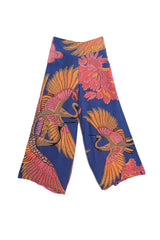 One Hundred Stars Crane Colbalt Crepe Palzzo Pants