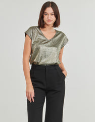 Pieces Nilana Cap Sleeve Top - Gold