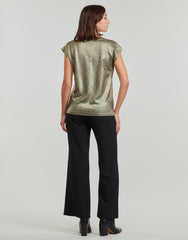 Pieces Nilana Cap Sleeve Top - Gold