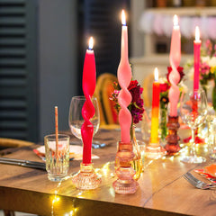 Talking Tables Midnight Forest Glass Candle Holder - Pink