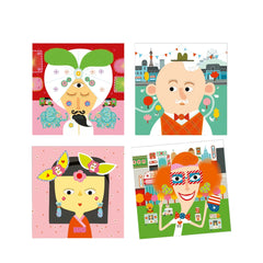 Djeco Stickers Craft Set- Different Faces