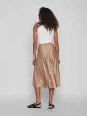 Vila Nitban Pleat Skirt -Sandshell