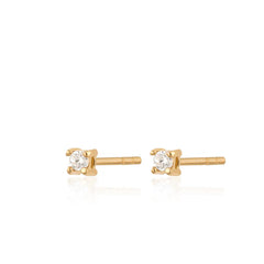 Scream Pretty - Gold Plated Teeny Tiny Stud Earrings / Clear