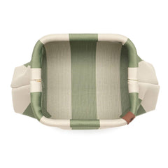 Emma Clutch Bag - Ecru/Khaki Stripe