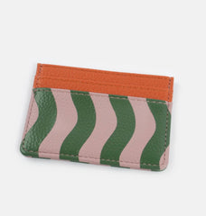 Caroline Gardner Pink/Green Wave Stripe Cardholder