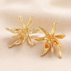 Lisa Angel Sea Flower Large Stud Earrings - Gold