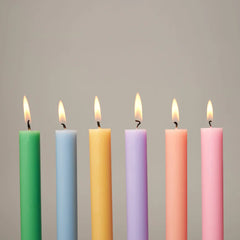 True Grace Box of 12 Dining Candles - Pastel
