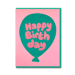 1973 Green Balloon Birthday Card