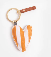 Caroline Gardner Multi Stripe Printed Heart Keyring