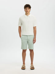 Selected Homme Cran Zip Polo - Egret