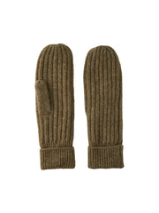 Pieces Jeslin Wool Mittens - Fossil