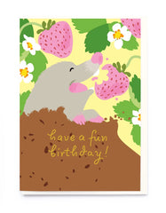 Noi Publishing - Strawberry Mole Kids Birthday Card