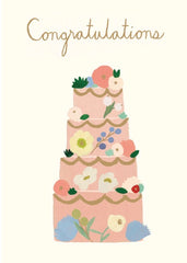 Roger La Borde Tiered Cake Congratulations Card
