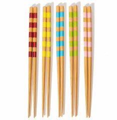 Sass and Belle - Striped Bamboo Chopsticks - Set Of 5