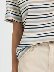 Selected Femme Striped Boxy Tee - Cashmere Blue/ Multi Stripe