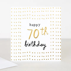 Caroline Gardner- Gold 70th Birthday Card