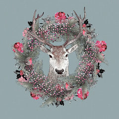 Sally Scaffardi Deer And Wreath Christmas Card