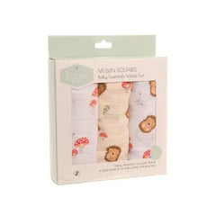 Ziggle Baby Muslin Square Set - Hedgehog