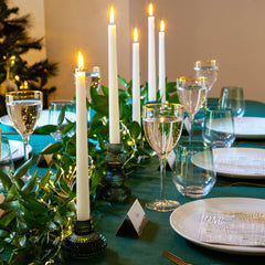 Talking Tables Midnight Forest Glass Candlestick Holder - Green