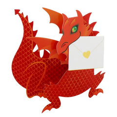 Special Delivery Flame Dragon 3D Greeting Card