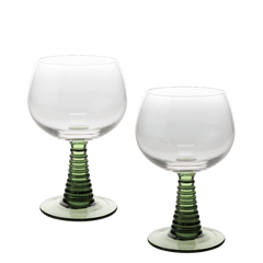Rex Retro Roemer Glasses Set - Green