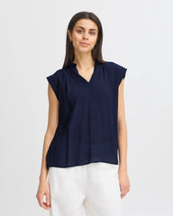Fransa Alyssa Blouse - Navy Blue