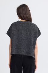 Fransa Sanny Cardigan - Charcoal Grey Melange