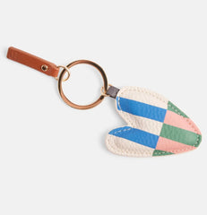 Caroline Gardner Multi Stripe Printed Heart Keyring