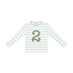 Bob & Blossom - Powder Blue & White Striped Number 2 T-Shirt