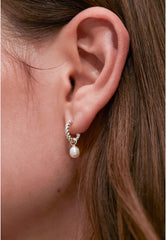 Estella Bartlett - Pearl Drop And Twist Hoop Earrings