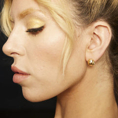 Scream Pretty - Gold Dome Ball Huggie Earrings