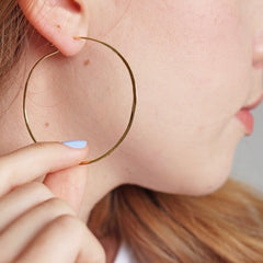 Lisa Angel Large Thin Hoop Earrings in Gold Sterling Silver