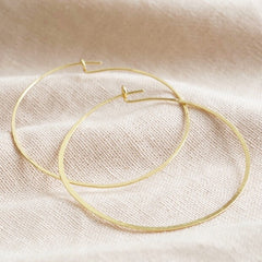 Lisa Angel Large Thin Hoop Earrings in Gold Sterling Silver