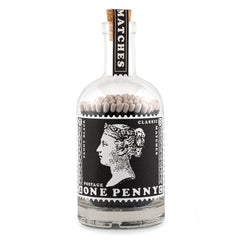 Archivist Luxury Glass Bottle Matches - Penny Black