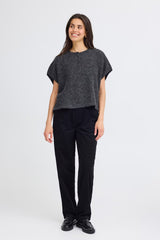 Fransa Sanny Cardigan - Charcoal Grey Melange