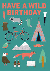 Roger La Borde Neon Wild Birthday Card