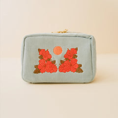 Cai & Jo - Corduroy Makeup Bag in Sky Blue