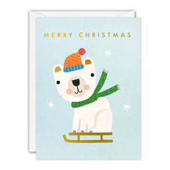 James Ellis Polar Bear Christmas Mini Card