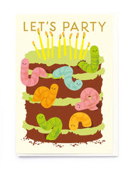 Noi Publishing - Wormy Cake Kids Birthday Card