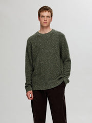 Selected Homme - Neil Knit Crew Neck - Forest Night/Neps