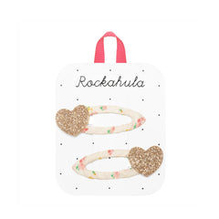 Rockahula Kids - Tiny Blossom Glitter Heart Clips