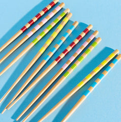 Sass and Belle - Striped Bamboo Chopsticks - Set Of 5