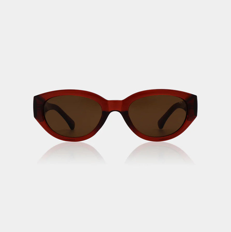Brown sunglasses on a white background