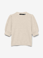 Vero Moda Doffy Short Sleeve O-Neck Pullover ~ Birch/Melange