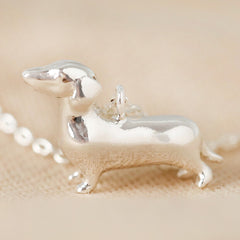 Lisa Angel Sausage Dog Necklace- Sterling Silver