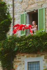 One Hundred Stars Stork Scarlet Scarf