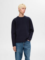 Selected Homme Mike Knit Crewneck Sweatshirt - Sky Captain