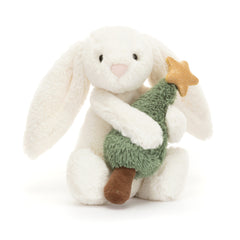 Jellycat Christmas Bashful Bunny with Christmas Tree